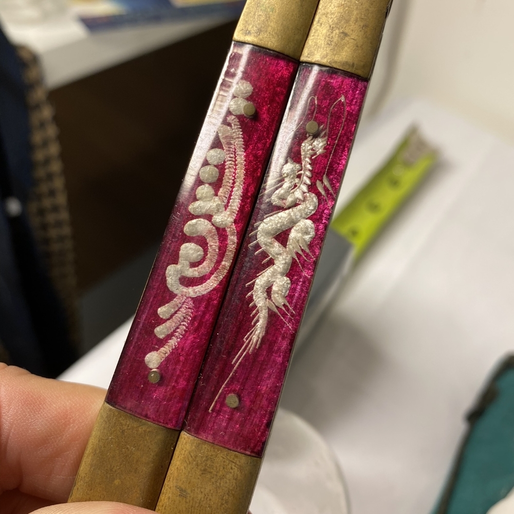 Vintage Rare vintage butterfly Pink and White knife